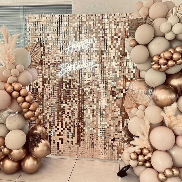 LuoluoHouse Shimmer Wall Panel Sequin Backdrop 36 Panel Birthday Wedding Background Decoration Walls Anniversary Engagement Decorations