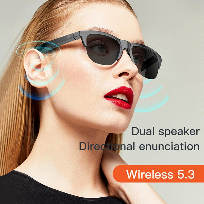 Smart Glasses, Polarized Bluetooth Sunglasses Built-in Voice Contro & Microphone & Speakers Touch, UV Protection Audio Sun Glass for Men Women Athletic Ourdoor