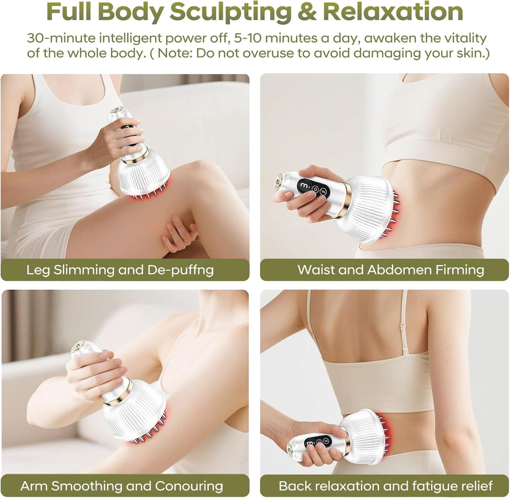 Angju Lymphatic Drainage Massager & Anti Cellulite Massage Tool, Body Sculpting Machine with Microcurrent, Light Heat & Vibration for Legs, Arms & Belly, Body, Helps Reduce Stretch Marks & Cellulite