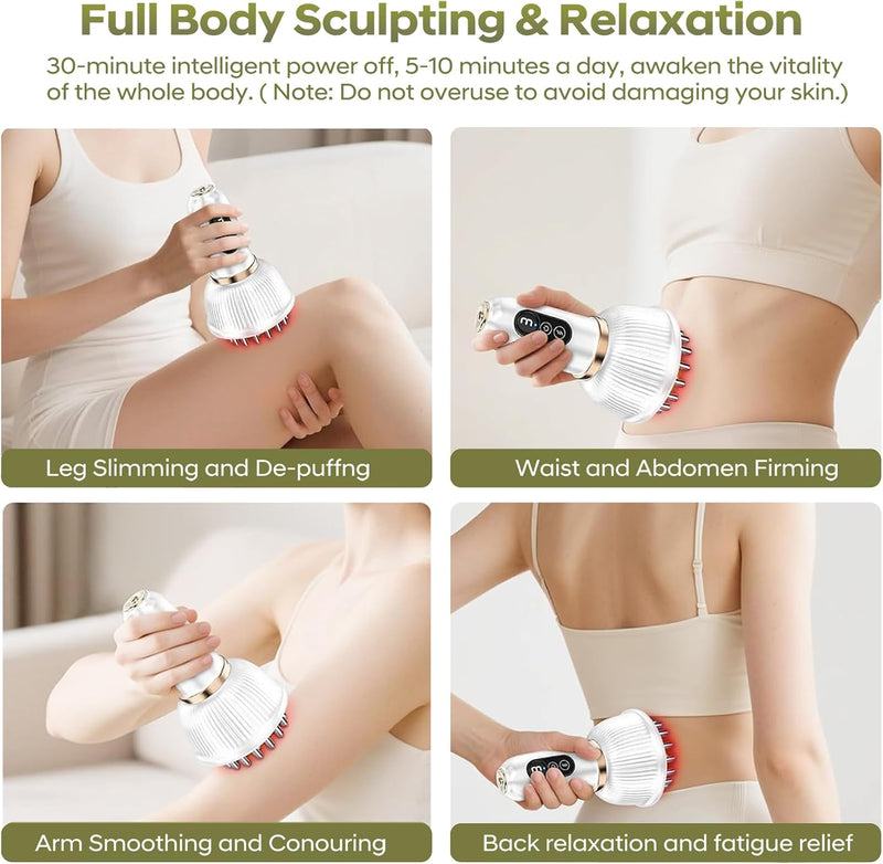 Angju Lymphatic Drainage Massager & Anti Cellulite Massage Tool, Body Sculpting Machine with Microcurrent, Light Heat & Vibration for Legs, Arms & Belly, Body, Helps Reduce Stretch Marks & Cellulite