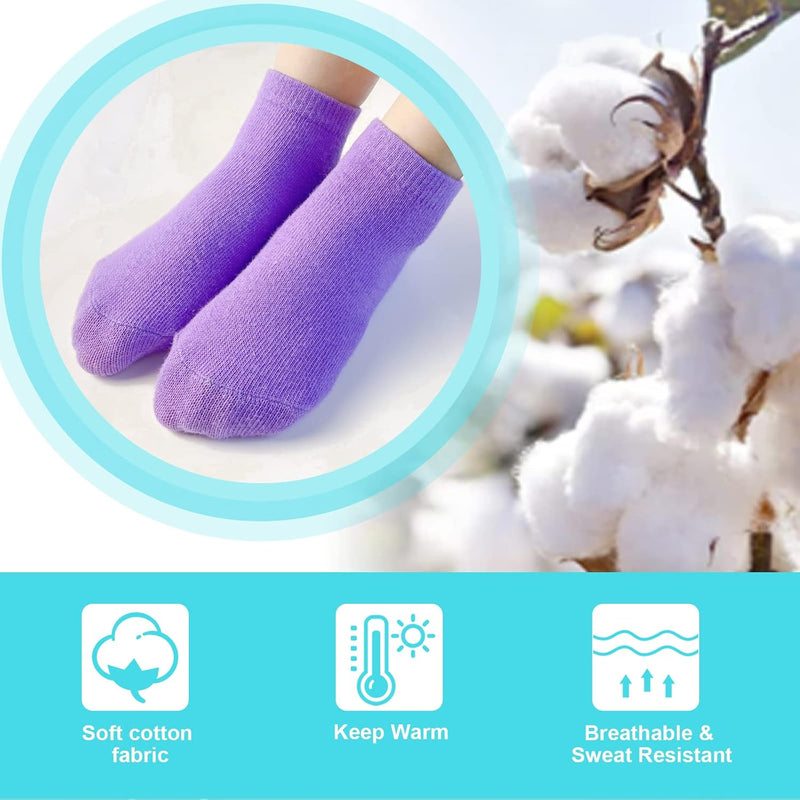 SKY-TOUCH Toddler Grips Ankle Socks, Non Slip Socks for Kids, Low Cut Anti-Skid Floor Socks for 1-3 Years Baby Boys and Girls, 8 Pairs