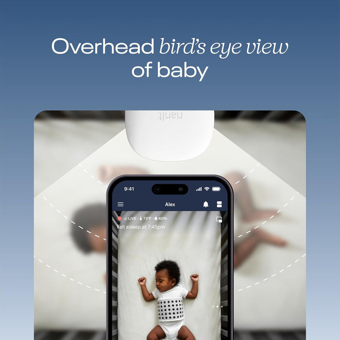 Nanit Pro Smart Baby Monitor & Floor Stand – Wi-Fi HD Video Camera, Sleep Coach and Breathing Motion Tracker, 2-Way Audio, Sound and Motion Alerts, Nightlight and Night Vision, Includes Breathing Band