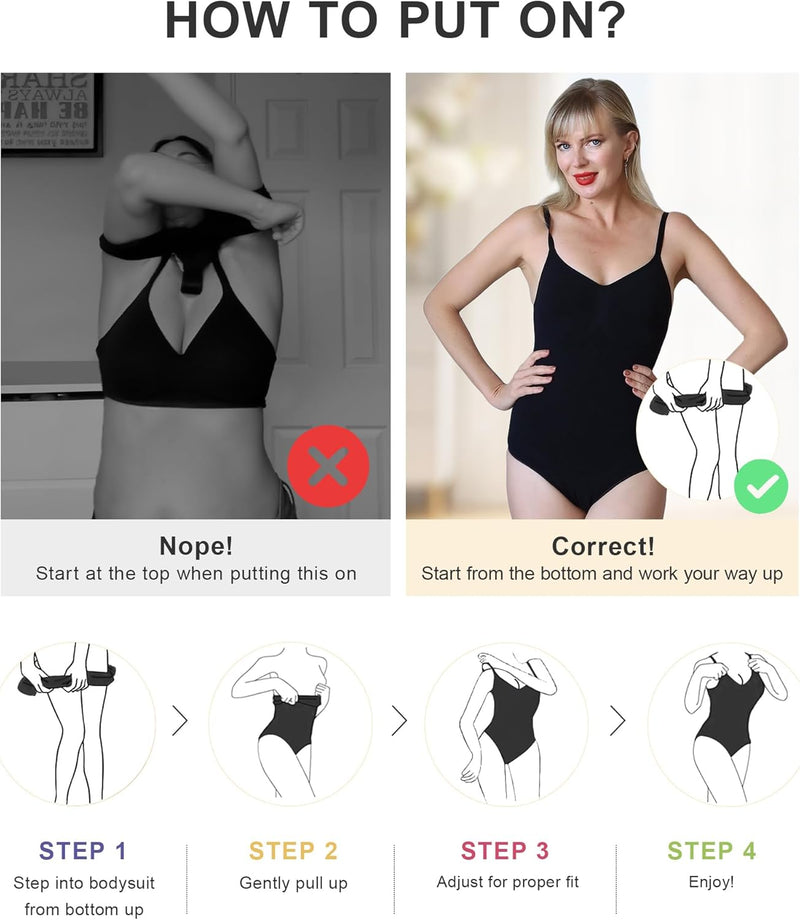SHAPERX Bodysuit for Women Tummy Control Shapewear Seamless Sculpting Thong Body Shaper Tank Top