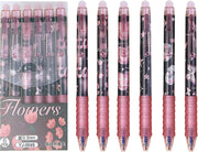 MOZXIRZ 6 Pcs Erasable Gel Ink Retractable Pens 0.5mm Blue Ink for Office School - Cute Aesthetic for Women Girls (Blue Ink-Stars) - Blue Ink-Flowers