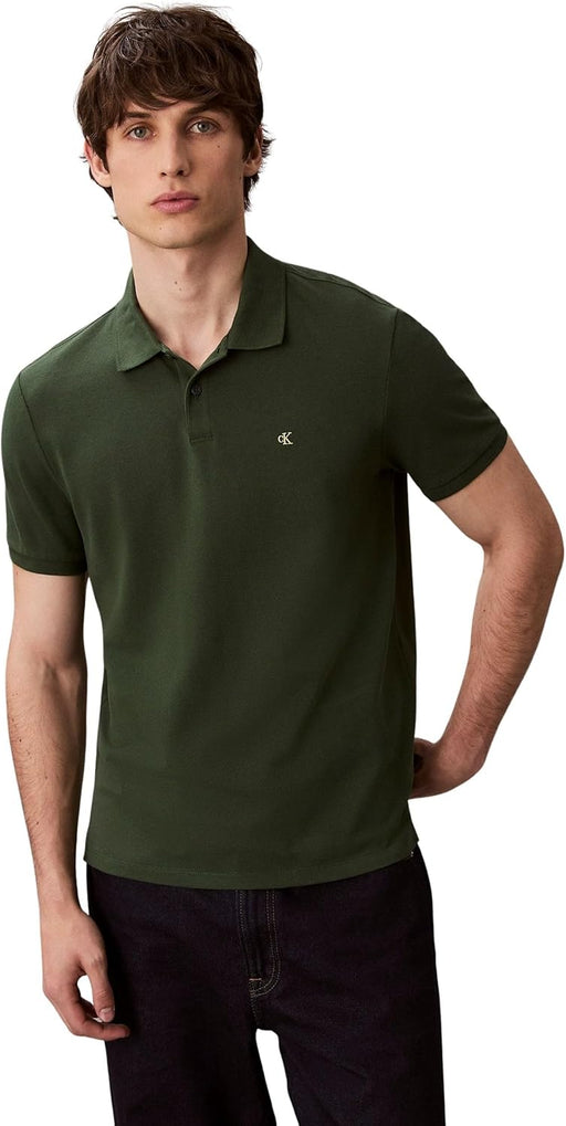 mens Ss Monogram Pique Polo Lv040em269 Polo Shirt (pack of 1) - Sycamore