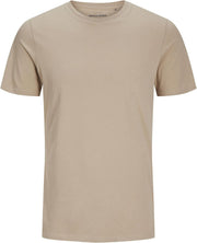 mens JJEORGANIC Basic Tee O-Neck T-Shirt (pack of 1) - Crockery