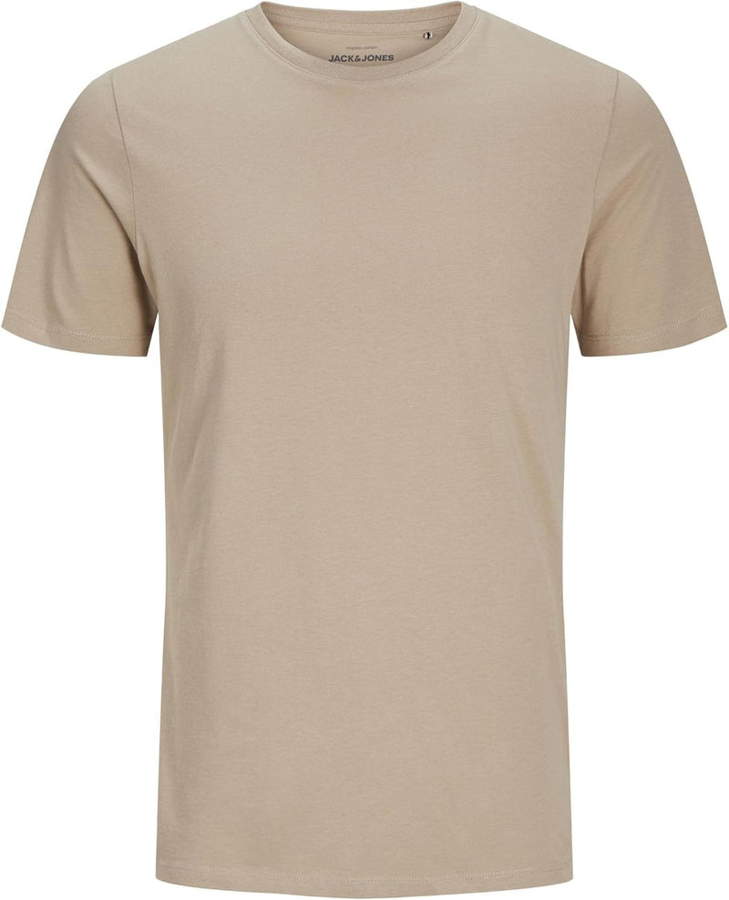 mens JJEORGANIC Basic Tee O-Neck T-Shirt (pack of 1) - Crockery