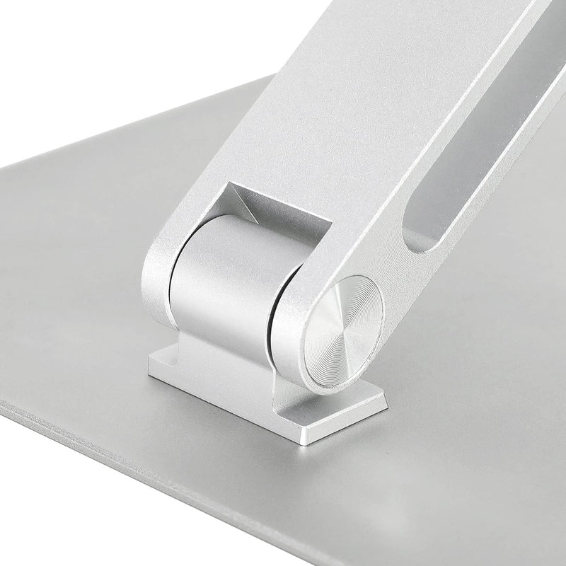 Amazon Basics Adjustable Ergonomic Laptop Stand, Multi-Angle with Heat Vent, For Laptops 10 (25.4 cm) - 17 Inches (43.2 cm), Silver