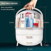 LIMOS Large Cosmetic Makeup Organizer with Drawers and Brush Organizer, Dust Water Proof Cosmetics Storage Display Case, Suitable for Bathroom Countertop and Bedroom Vanity Dresser - Assorted