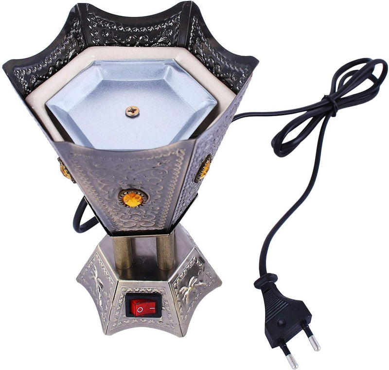 Electric Bakhoor Burner,Oud Frankincense Resin Burner,Electric Incense Burner for Diwali Gift,Silver