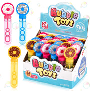 24Pcs Donut Bubble Wands for Kids Bubbles Bulk Party Favors Toy Carnival Prizes Goody Bag Fillers Stuffers Donut Party Favors Birthday Gift Summer Outdoor Pool Beach Mini Bubble for Boys Girls