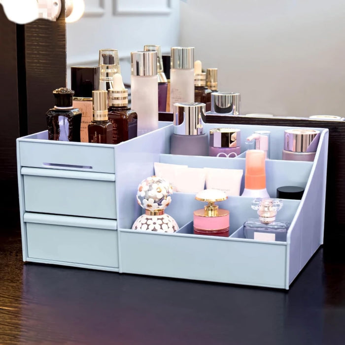 ALOXE Cosmetic Organizer Box Drawers Storage Plastic Stationary Box | Make Up Organiser For Women