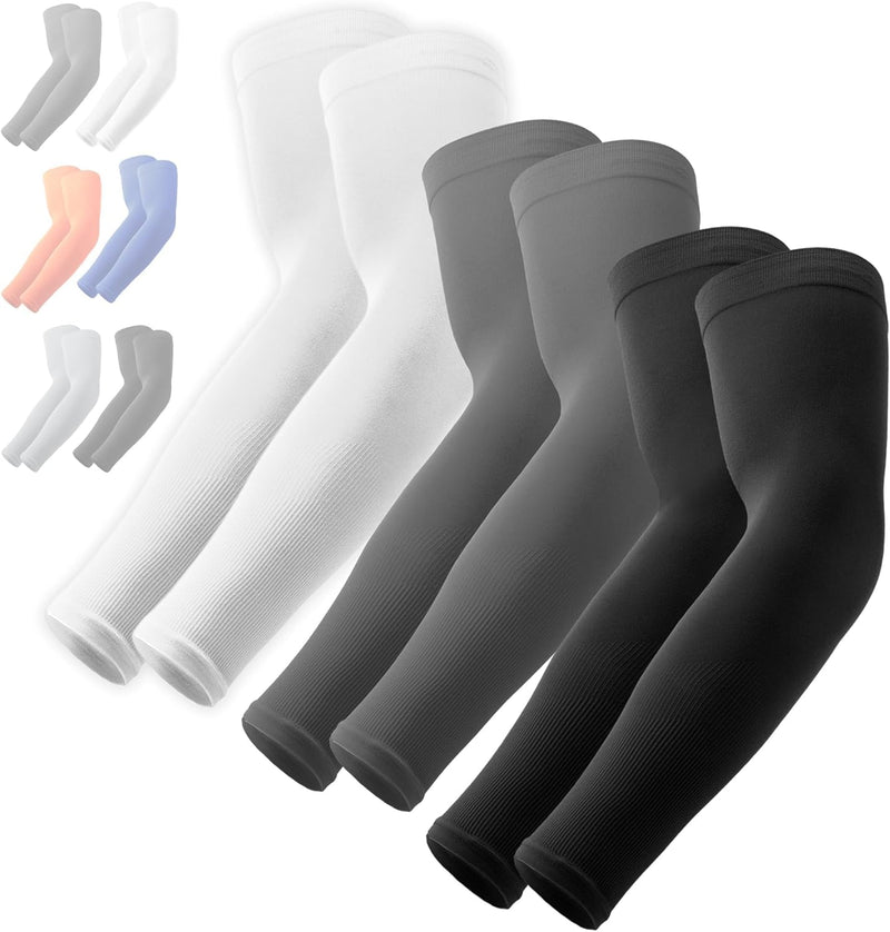 OutdoorEssentials UV Sun Protection Arm Sleeves - Compression Arm Sleeve, UV Arm Sleeves Men, Women - Golf Cooling Sleeves - multi