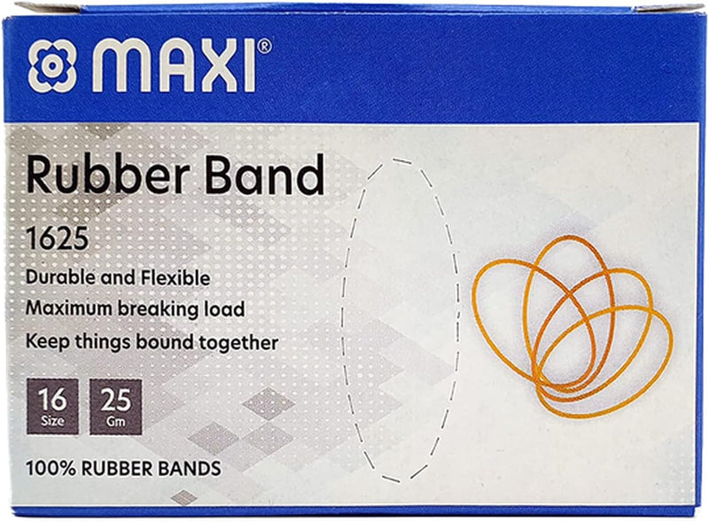 Maxi Rubber Band 25gm Size 16,Stretchable For School Home Office Stationary Organizing Money Supplies Elastic Document Arts Craftsplastic Bags Diy Toy, Yellow, 1625 - Yellow 25 g, Size 16