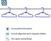 ZOBER Plastic Baby Hangers Non-Slip Toddler & Kids Hangers Durable, Lightweight, Slim & Space-Saving Perfect for Shirts, Pants, Outerwear Holds Up to 5.5 lbs Closet Organization(10Pack, White)