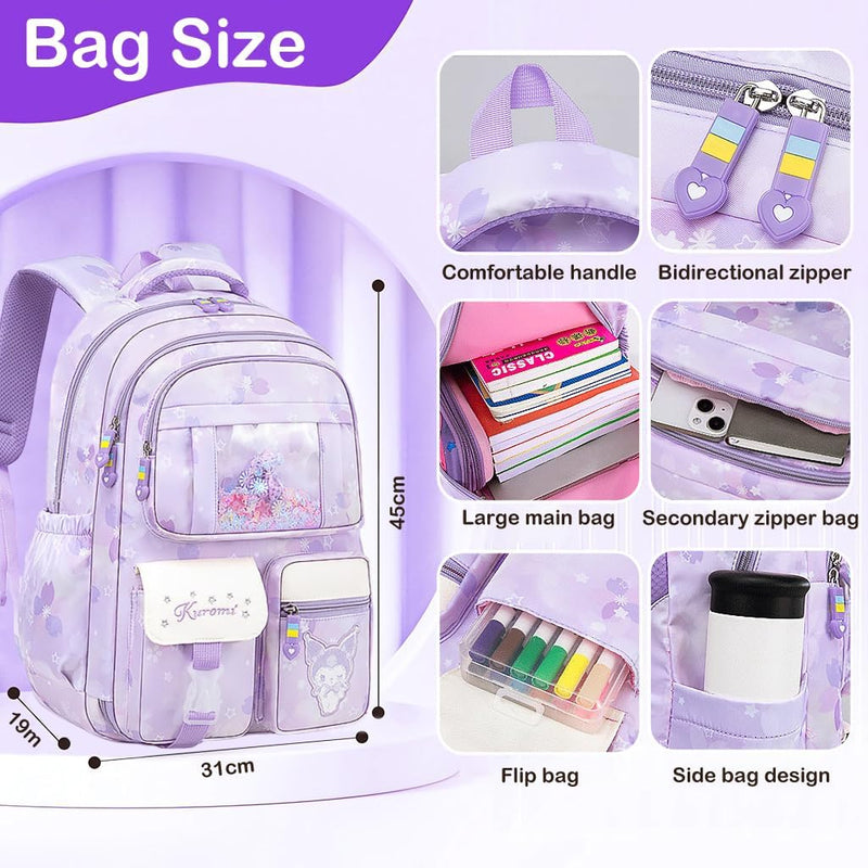 HANNEAÂ® School Backpack for Girls, Cartoon School Backpack for Schoolgirls Large Capacity Girls Backpack for Kids