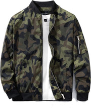 Men's Slim Fit Lightweight Sportswear Jacket Casual Bomber Jacket - Camo Green