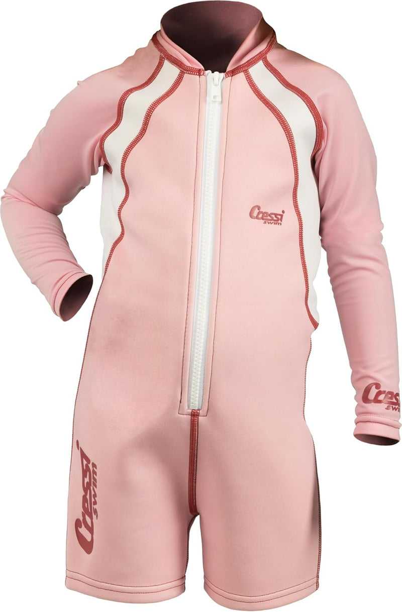 Kid Shorty Wetsuit - Unisex Wetsuit for Children, Made of 1.5/2 mm Thick Neoprene (front and back) and Lycra (sides, sleeves and collar) - L Pink