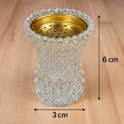 Crystal Glass Bakhoor Burner Oud burner Incense Bakhoor Charcoal Burner مبخرة عود,مبخرة بخور Frankincense Burner Madkhan Mabkhara Bakhoor Gold Incense Burner (Clear)