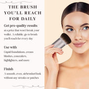 Kabuki Makeup Brush - Blender Brush for Powder, Cream, Liquid Foundation, Sunscreen, Blush Blending & Bronzer - Professional Make Up Brush - Full Face Makeup Brush - Vegan & Cruelty Free
