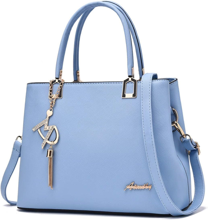 Womens Purses and Handbags Shoulder Bags Ladies Designer Top Handle Satchel Tote Bag - Light Blue 2
