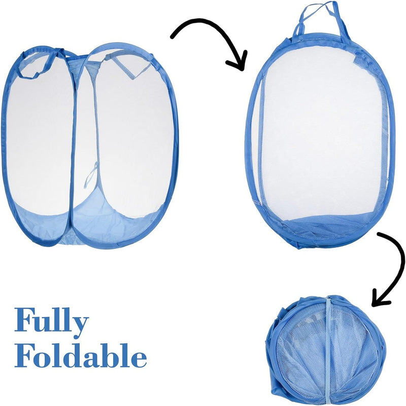 Kuber Industries Nylon Mesh Laundry BasketSturdy Material & Durable HandlesNetted Lightweight Laundry Bag (Assorted)