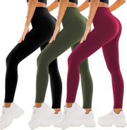 womens 9h Leggings - Black/Army Green/Burgundy