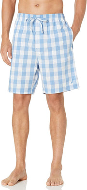 mens Soft Woven 100% Cotton Elastic Waistband Sleep Pajama Short Soft Woven 100% Cotton Elastic Waistband Sleep Pajama Short - Riviera Blue