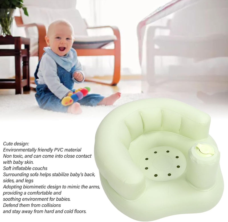 BROLEO Inflatable Baby Seat, Cute Baby Floor Seats for Sitting Up, Baby Inflatable Seat with Air Pump, Infant Support Seat Toddler Chair Baby Shower Chair Floor Seater Gift