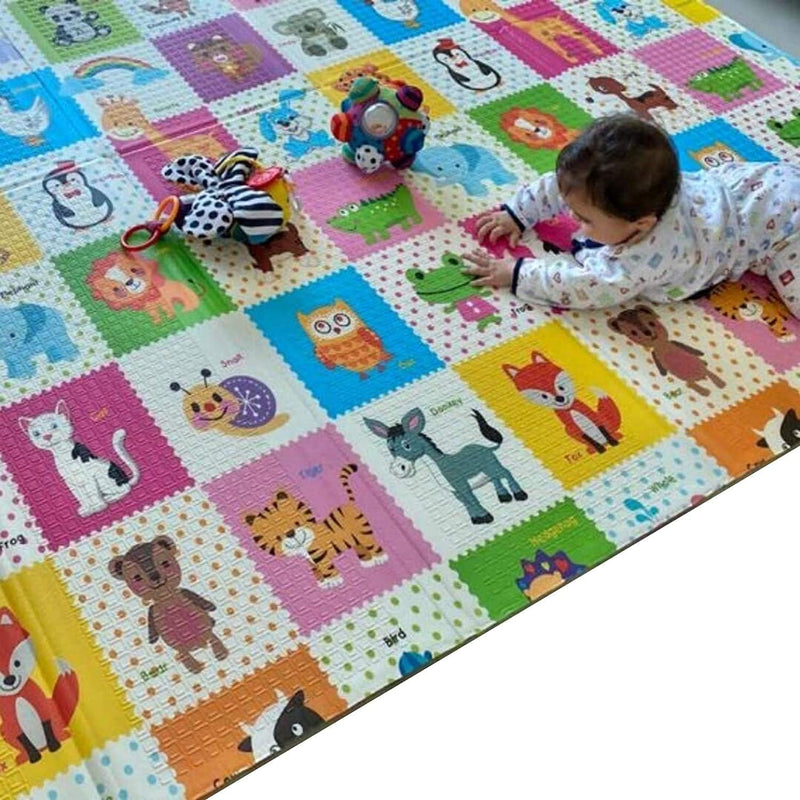Mumfactory play mat | floor mat | baby play mat | playmat | 200 * 180 * 1.5 CM | Extra Thickness (Garden/Animals)