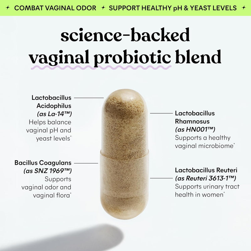 Purr l Probiotics for Women - Promotes pH Balance, Healthy l Odor & Urinary Tract Health w/Lactobacillus Blend, Clinically Tested Strains, Pineapple & Vitamin C - 60 Veggie Capsules
