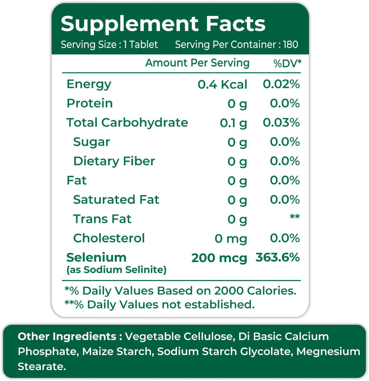 Oladole Natural Selenium- 200mcg (180 Tablets) Antioxidant Powerhouse For Immune System, Thyroid Support, Heart Health, Boost Energy Levels, Metabolism Support Non- GMO, Gluten Free – image 3