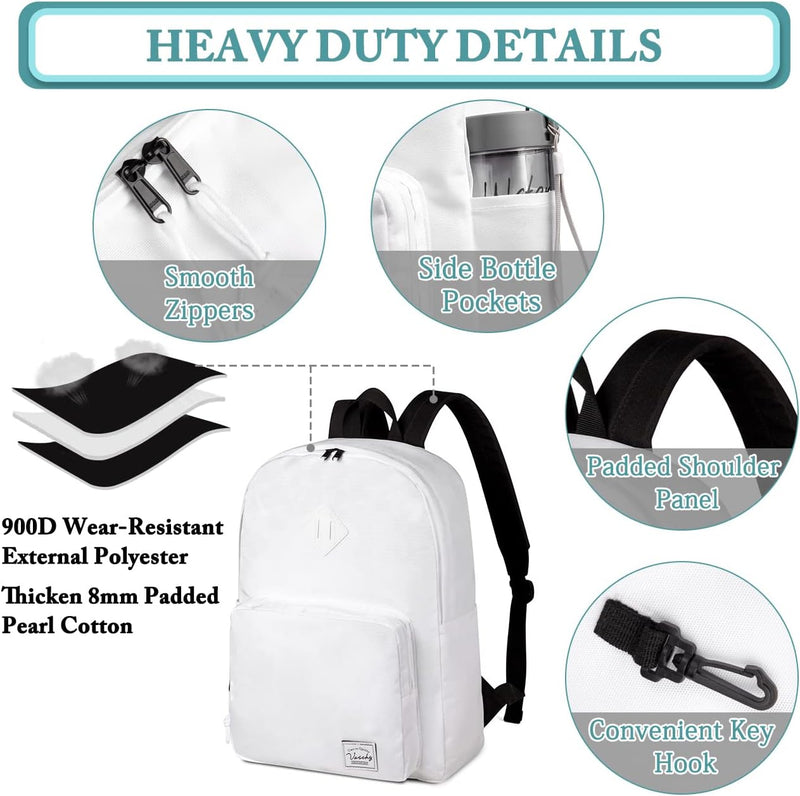 VASCHY Backpack for Women Men, Ultra Lightweight School Bag for Kids Teen Boys Girls, Casual Daypack Work, Travel