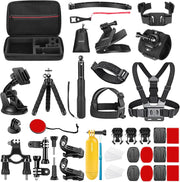 NEEWER 50 In 1 Action 5 Camera Accessory Kit Compatible with GoPro Hero 13 12 11 DJI OSMO 4 3 2 Insta360 X4 X3 SJCAM AKASO VicTsing APEMAN Campark Sony Sports DV with GP-10 Action Camera Pole Mount - 50-in-1