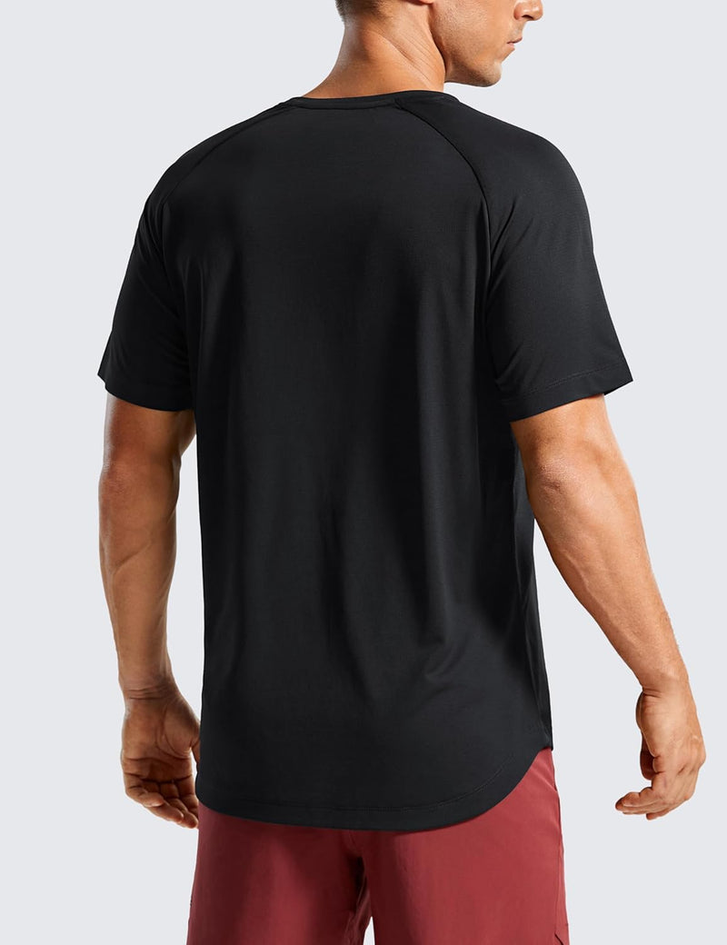 CRZ YOGA Men's Lightweight Short Sleeve T-Shirt Quick Dry Workout Running Athletic Tee Shirt Tops