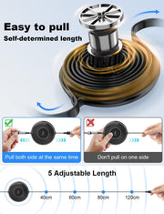 3-in-1 Retractable Multi Charging Cable, 100W Fast Charging USB-C/A to/USB-C/Micro USB Charger Cord for iPhone 15, for MacBook, and for iPad