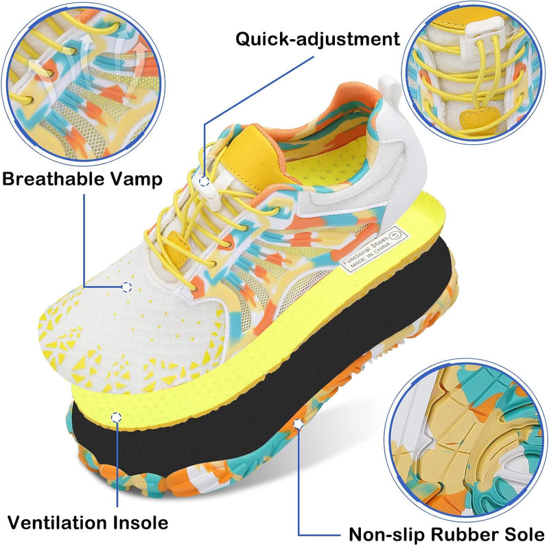 L-RUN Men Women Water Athletics Shoes Quick Dry Barefoot Wide Toe Aqua Beach Shoes for Swimming Surfing