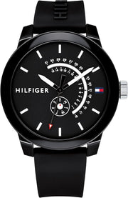 Men's Black Dial Black Silicone Watch - 1791483
