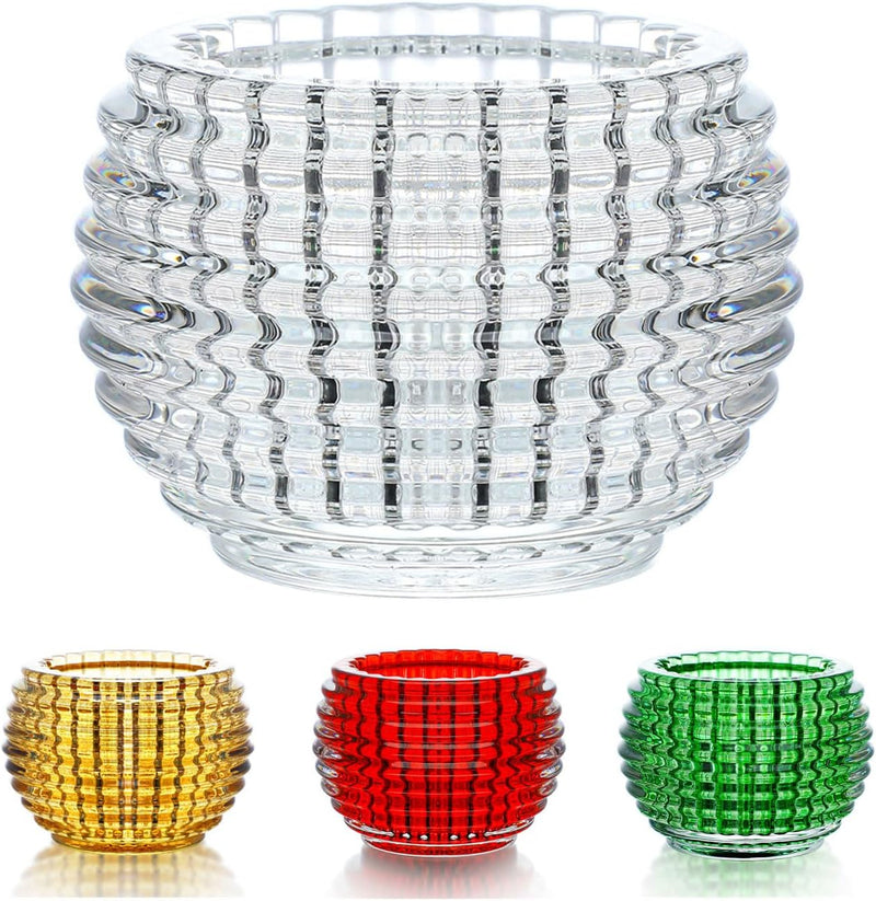 kanpura Clear Round Glass Votive Candle Holders 1pc, Fall Tea Light Candle Holder for Wedding Table, Votive for Birthday Party Decor