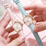 YWhalep 2 Packs Kids Watches for Girls, Toddler Watches Cute Cartoon Children Wrist Watch Easy Read Time Teacher Waterproof Watch