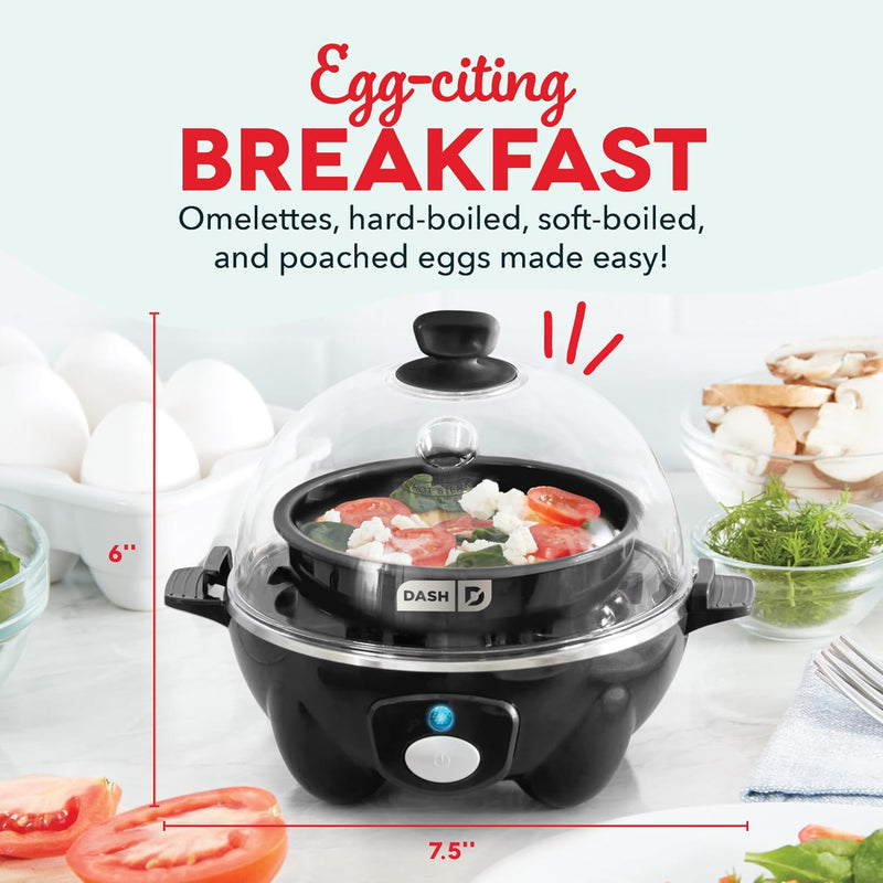 DASH Rapid Egg Cooker: 7 Egg Capacity Electric Egg Cooker for Hard Boiled Eggs, Poached Eggs, Scrambled Eggs, or Omelets with Auto Shut Off Feature - Aqua