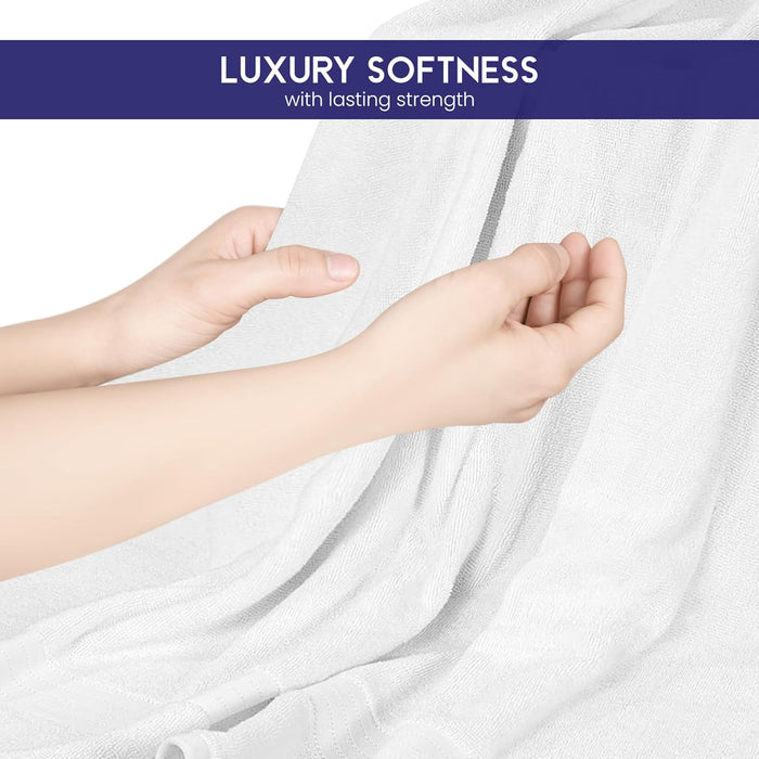 Bliss Casa Bath Towel Set 27 x 54 Inch (4 Pack) - 550 GSM 100% Cotton 20/D Quick Drying Highly Absorbent Thick Bathroom Towels - Soft Hotel Quality for Bath and Spa (Grey)