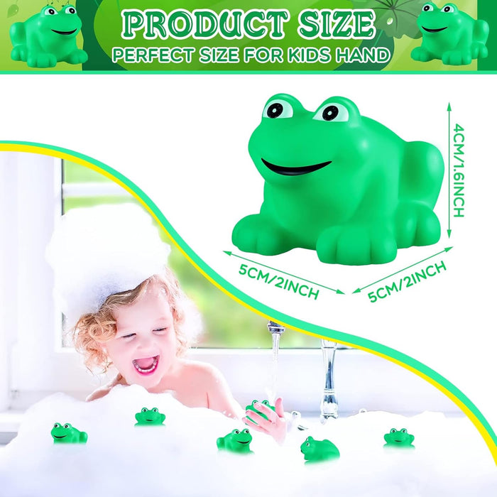 SYOSI 24 PCS Rubber Frogs Squeak Toys and Float Frogs Baby Shower Toys, Swimming Bathtub Toys for Shower Frogs Bathtub Birthday Party Decoration Boys and Girls Bath Toys