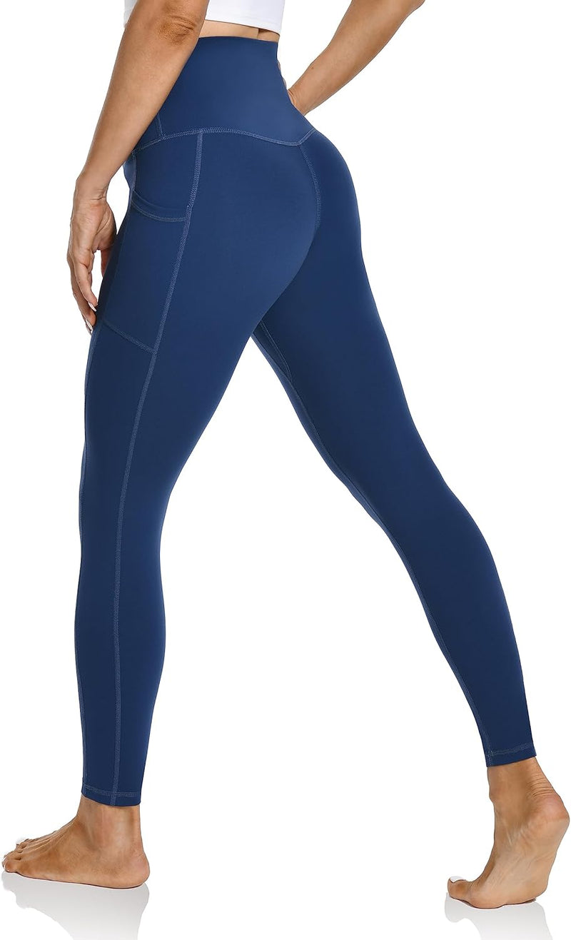 Colorfulkoala Women's High Waisted Tummy Control Workout Leggings 7/8 Length Yoga Pants with Pockets