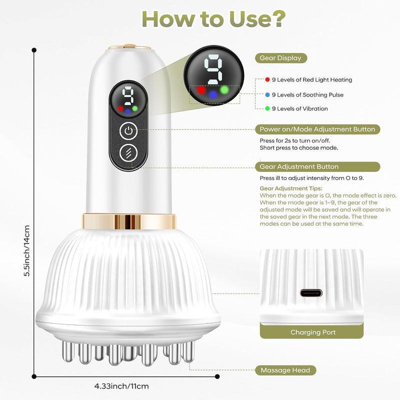 Angju Lymphatic Drainage Massager & Anti Cellulite Massage Tool, Body Sculpting Machine with Microcurrent, Light Heat & Vibration for Legs, Arms & Belly, Body, Helps Reduce Stretch Marks & Cellulite