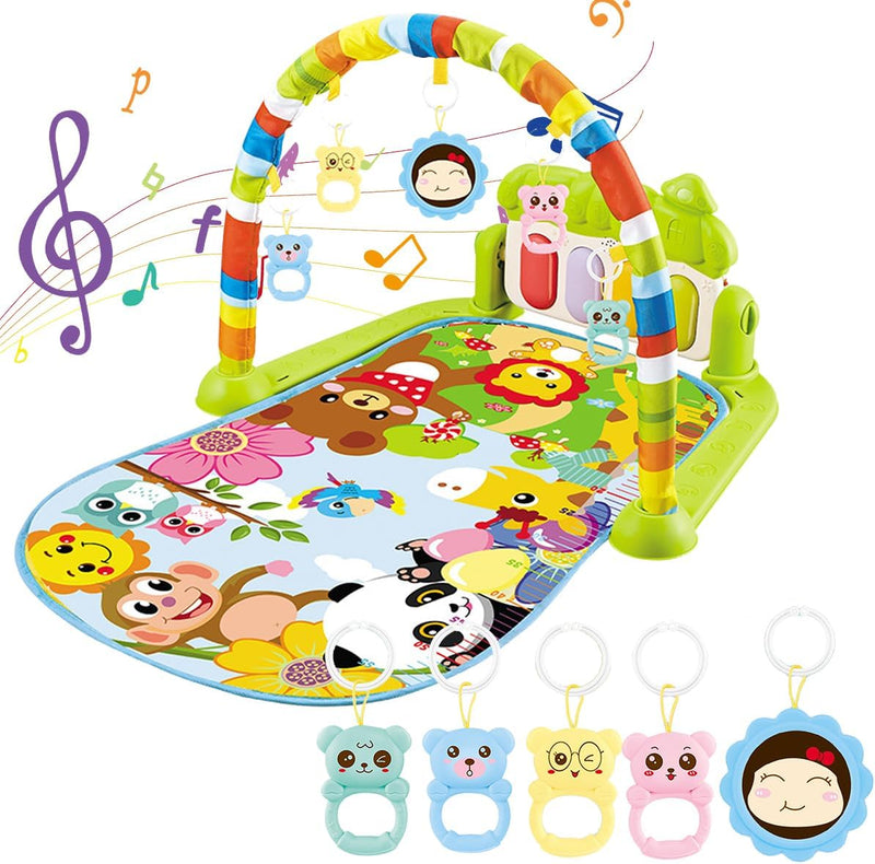 ECVV Baby Musical Gym & Crawling Mat Toy for Infants 3M+ Months with Height Ruler Color: Green