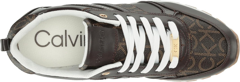 Calvin Klein Women's CARLLA Sneaker, BROWN MULTI 211, 9