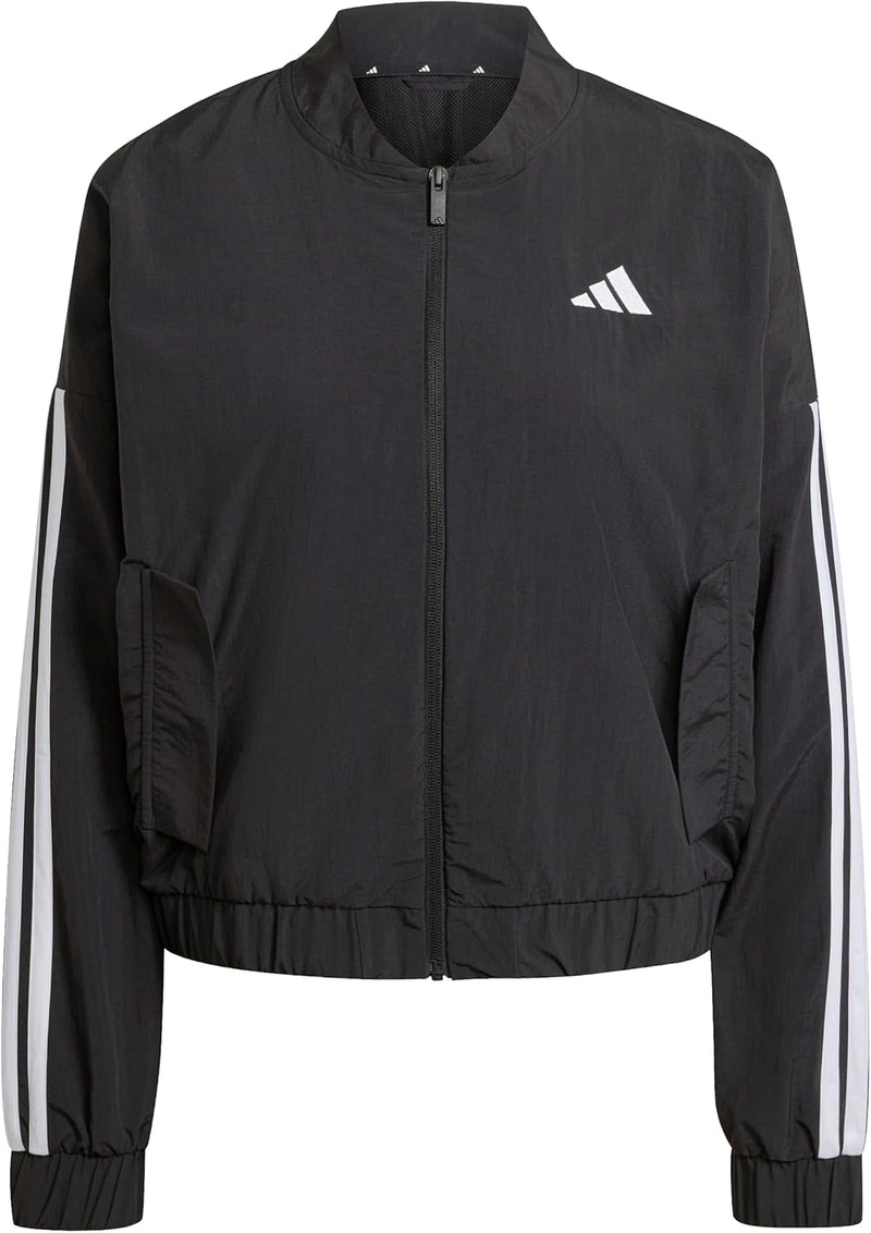 Women Essentials 3-Stripes Lifestyle Woven Bomber Jacket - Black