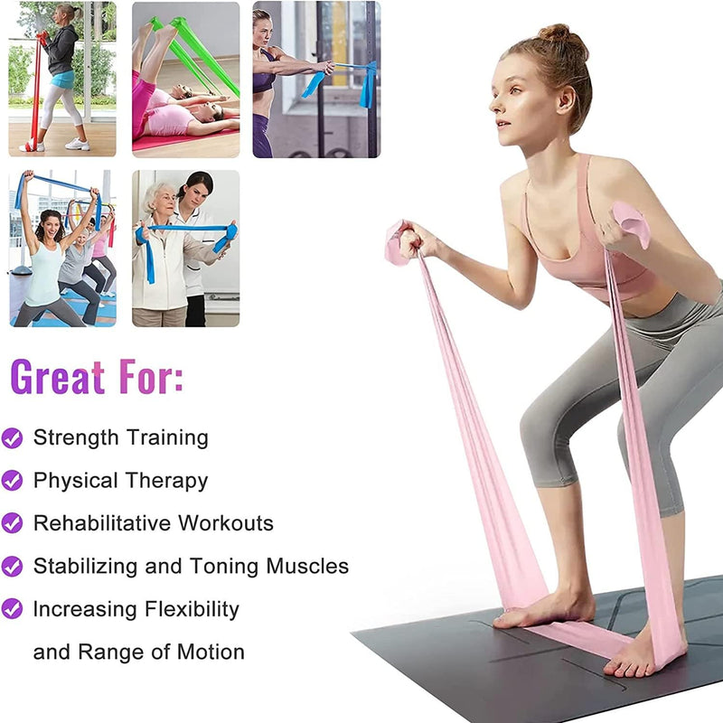 Latex Resistance Exercise Band 5Pcsexercise Bands For Physiotherapy, Strength Training & Fitness Workouts, Pilates, Stretching And Yoga Physical Therapy Fitness