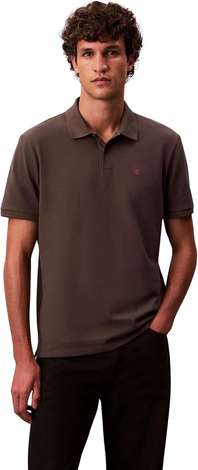mens Ss Monogram Pique Polo Lv040em269 Polos - Beluga